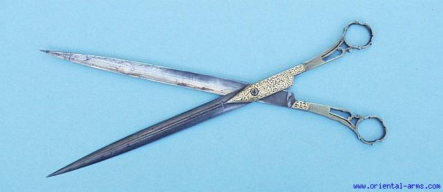 Oriental-Arms: Early 19 C Ottoman Turkish Scissors / Dagger