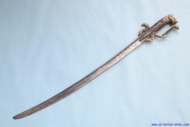 Oriental-Arms: Good Old Kastane Sword Dated 1775, Sri-Lanka